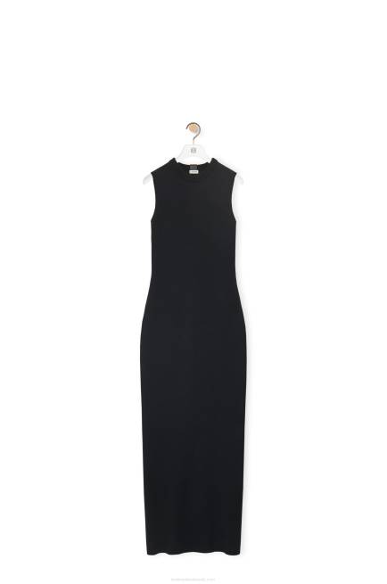 Black/Navy Tube knit dress in wool Loewe 84PR985 Women