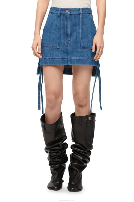 Blue/Red Workwear skirt in denim Loewe 84PR1161 Women