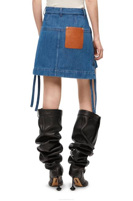 Blue/Red Workwear skirt in denim Loewe 84PR1161 Women