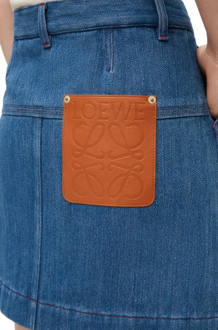 Blue/Red Workwear skirt in denim Loewe 84PR1161 Women
