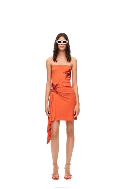Bright Orange Starfish bustier dress in viscose Loewe 84PR1044 Women