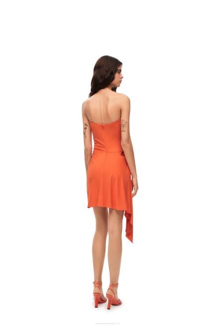 Bright Orange Starfish bustier dress in viscose Loewe 84PR1044 Women