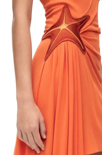 Bright Orange Starfish bustier dress in viscose Loewe 84PR1044 Women