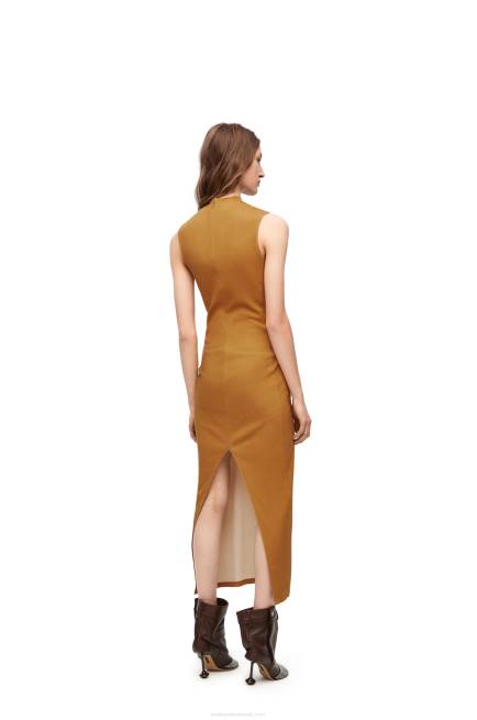Camel/Multicolor Maruja Mallo tube dress in cotton Loewe 84PR1037 Women