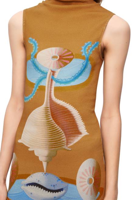 Camel/Multicolor Maruja Mallo tube dress in cotton Loewe 84PR1037 Women