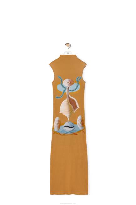 Camel/Multicolor Maruja Mallo tube dress in cotton Loewe 84PR1037 Women