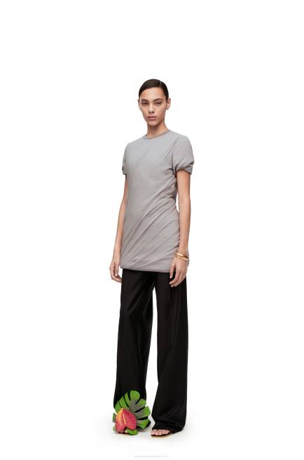 Fog Grey Padded mini dress in stretch silk chiffon Loewe 84PR1086 Women