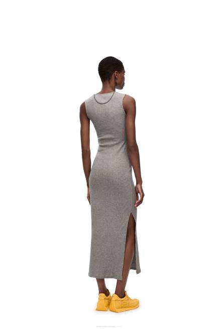 Grey Melange Anagram tank dress in cotton Loewe 84PR1090 Women