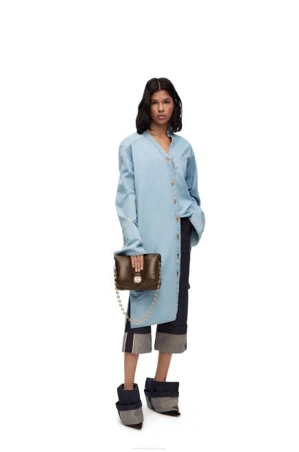 Light Denim Asymmetric shirt dress in cotton blend denim Loewe 84PR1094 Women