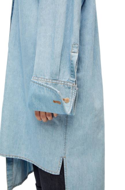 Light Denim Asymmetric shirt dress in cotton blend denim Loewe 84PR1094 Women