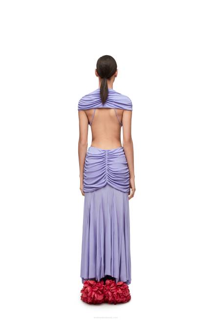 Lilac Draped bow dress in crepe jersey Loewe 84PR1073 Women