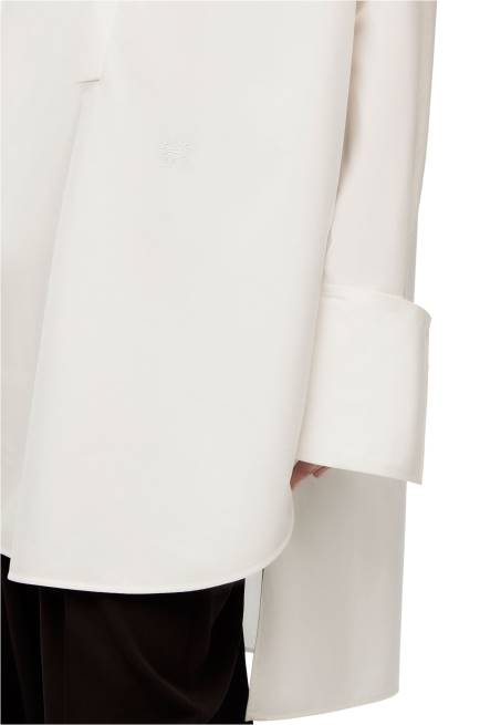 Optic White Deconstructed shirt dress in cotton Loewe 84PR1095 Women