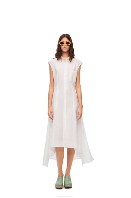 Optic White Knot shirt dress in cotton Loewe 84PR1049 Women