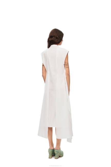 Optic White Knot shirt dress in cotton Loewe 84PR1049 Women