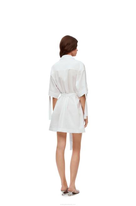 Optic White Workwear mini dress in cotton Loewe 84PR1053 Women
