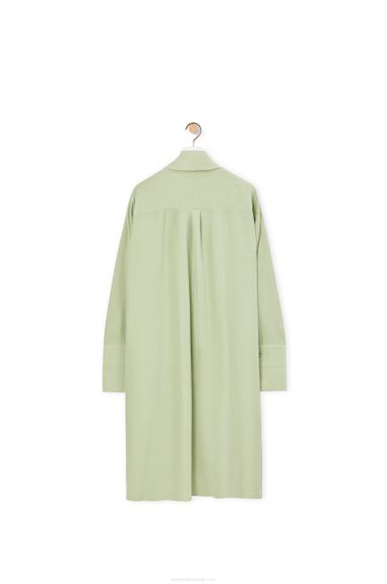 Pale Green Anagram lavaliere dress in silk Loewe 84PR1101 Women