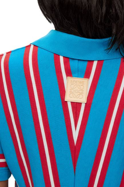 Red/Blue Stripe polo dress in cotton Loewe 84PR1102 Women