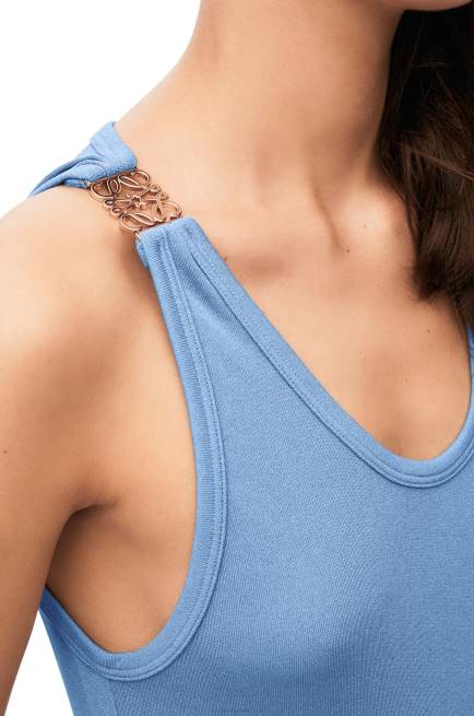 Sky Blue Asymmetric tank dress in viscose Loewe 84PR1048 Women