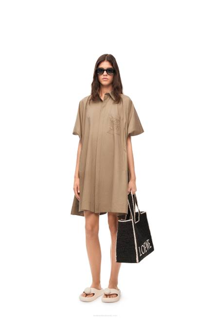 Taos Taupe Anagram tunic dress in cotton Loewe 84PR1050 Women