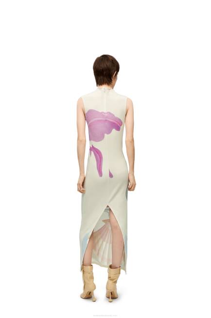 White/Multicolor Maruja Mallo tube dress in cotton Loewe 84PR1036 Women