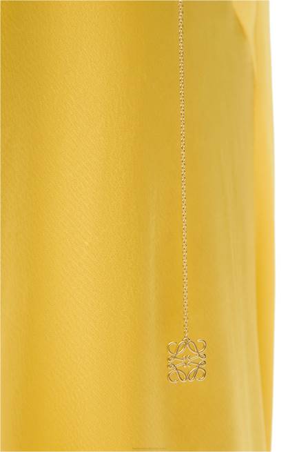 Yellow Asymmetric dress in satin and crepe Loewe 84PR1097 Women