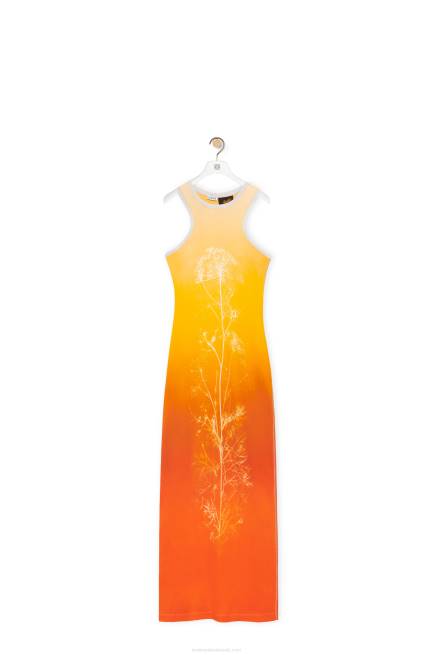 Yellow/Orange Fennel tank dress in cotton Loewe 84PR1041 Women