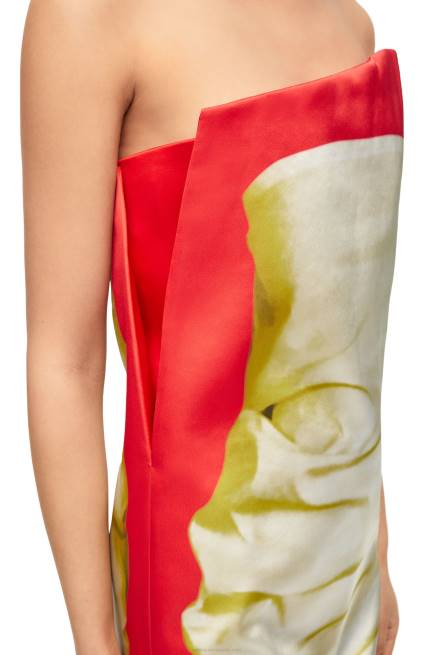 Yellow/Red Bustier dress in technical satin Loewe 84PR1032 Women