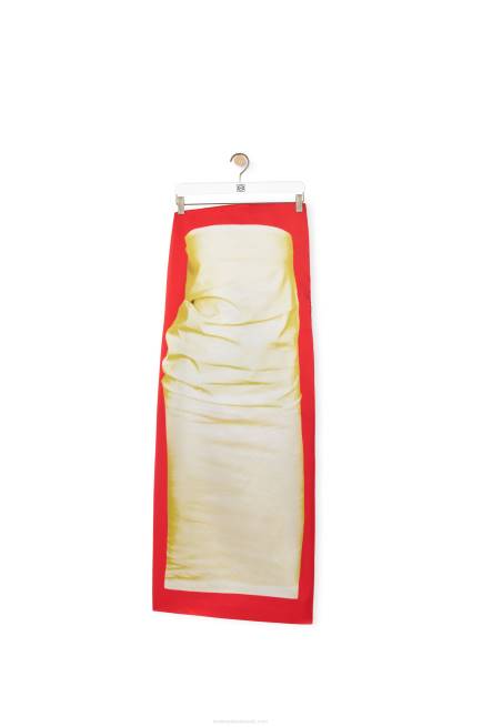 Yellow/Red Bustier dress in technical satin Loewe 84PR1032 Women
