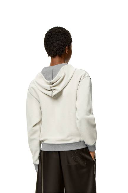 Grey Melange Anagram regular fit hoodie in cotton Loewe 84PR824 Women