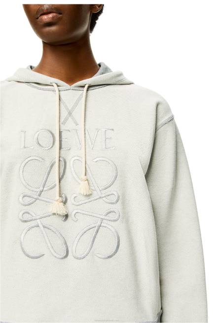 Grey Melange Anagram regular fit hoodie in cotton Loewe 84PR824 Women