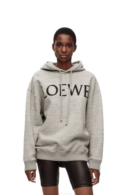 Grey Melange Oversized fit hoodie in cotton Loewe 84PR810 Women