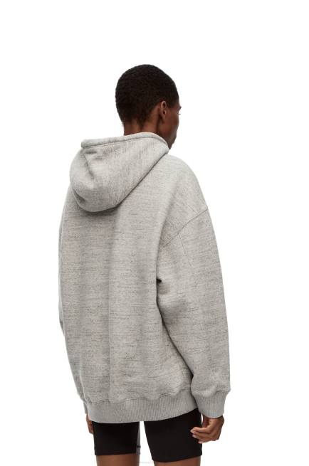 Grey Melange Oversized fit hoodie in cotton Loewe 84PR810 Women