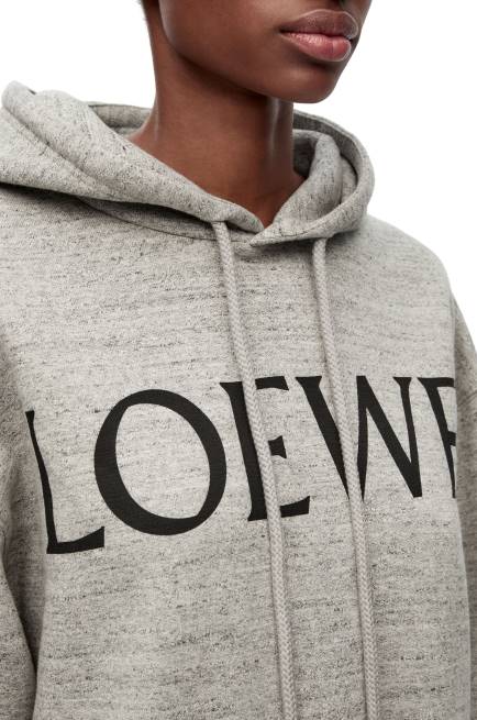 Grey Melange Oversized fit hoodie in cotton Loewe 84PR810 Women
