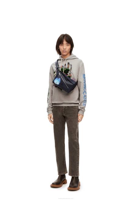Grey Moving Castle embroidered hoodie in cotton Loewe 84PR840 Women
