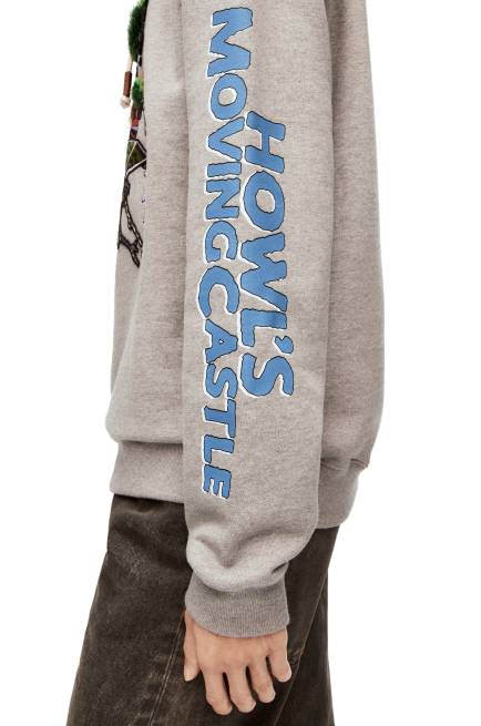 Grey Moving Castle embroidered hoodie in cotton Loewe 84PR840 Women