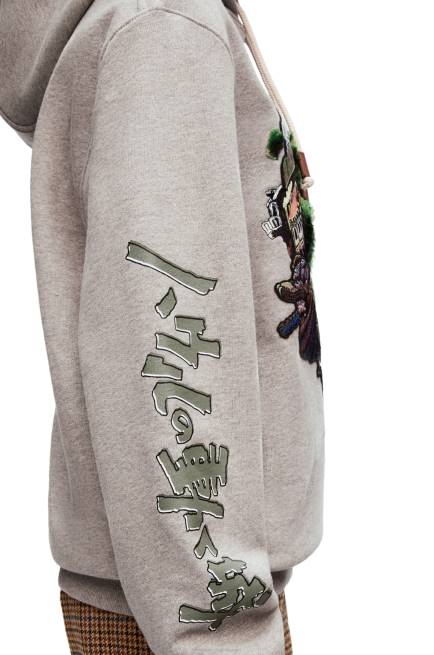 Grey Moving Castle embroidered hoodie in cotton Loewe 84PR840 Women