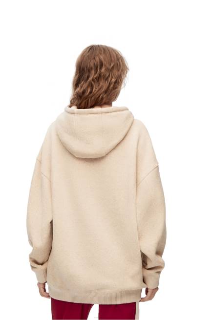 Ivory Oversized fit hoodie in cotton Loewe 84PR801 Women