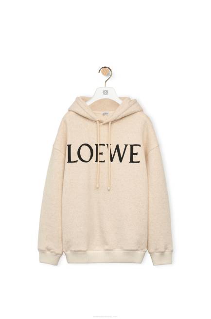 Ivory Oversized fit hoodie in cotton Loewe 84PR801 Women