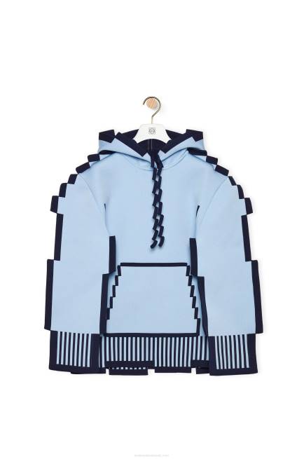 Light Blue Pixelated hoodie in technical knit Loewe 84PR802 Women