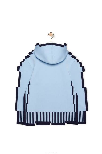 Light Blue Pixelated hoodie in technical knit Loewe 84PR802 Women