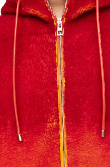 Multicolor Calcifer intarsia hoodie in shearling Loewe 84PR839 Women