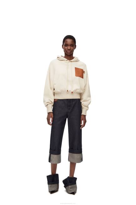 Oat Relaxed fit hoodie in cotton Loewe 84PR812 Women