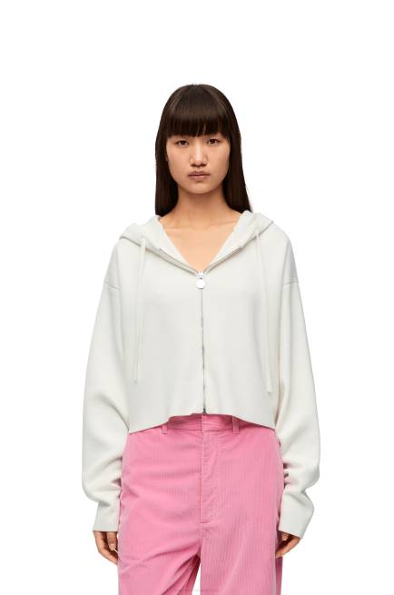 White Anagram zip-up hoodie in wool Loewe 84PR779 Women
