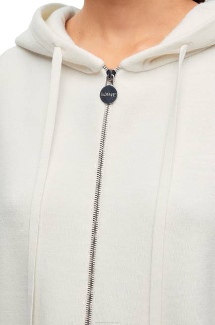 White Anagram zip-up hoodie in wool Loewe 84PR779 Women