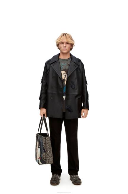 Black Howl peacoat in nappa Loewe 84PR1107 Women
