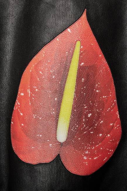 Black/Multicolor Anthurium biker jacket in nappa Loewe 84PR1110 Women