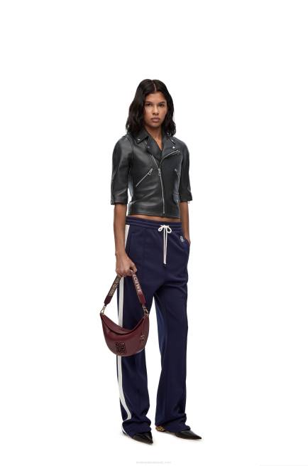 Black Short biker jacket in nappa Loewe 84PR1116 Women
