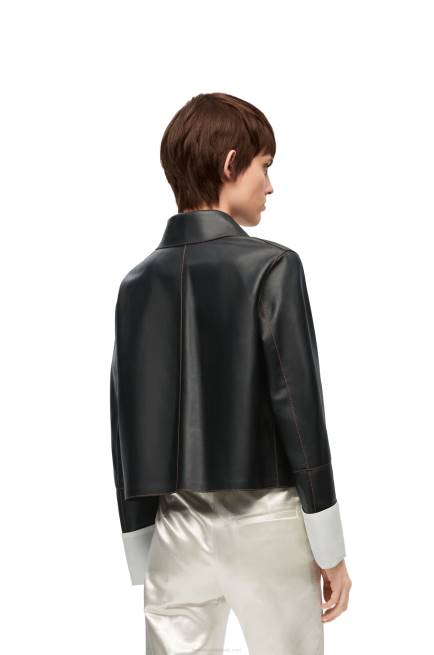 Black Turn-up jacket in nappa lambskin Loewe 84PR1134 Women