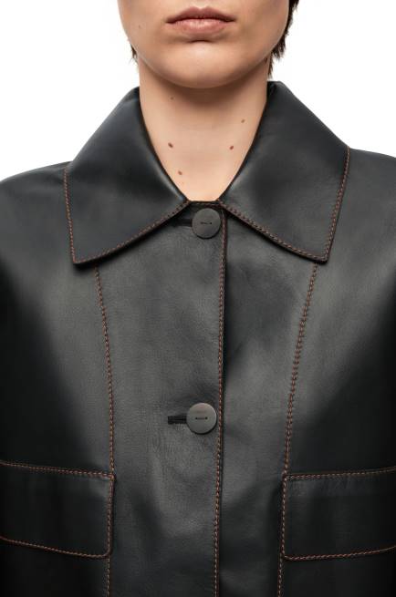 Black Turn-up jacket in nappa lambskin Loewe 84PR1134 Women