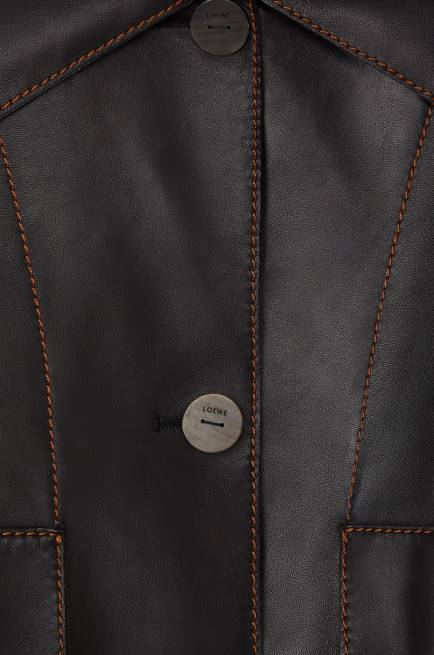 Black Turn-up jacket in nappa lambskin Loewe 84PR1149 Women